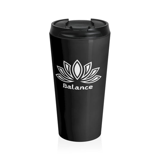 BALANCE (WHITE) STAINLESS STEEL TRAVEL MUG