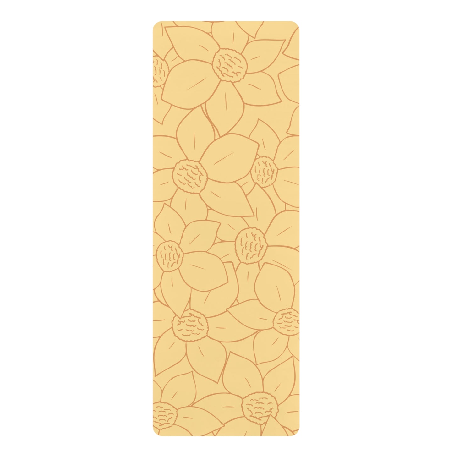 ORANGE FLORAL RUBBER YOGA MAT