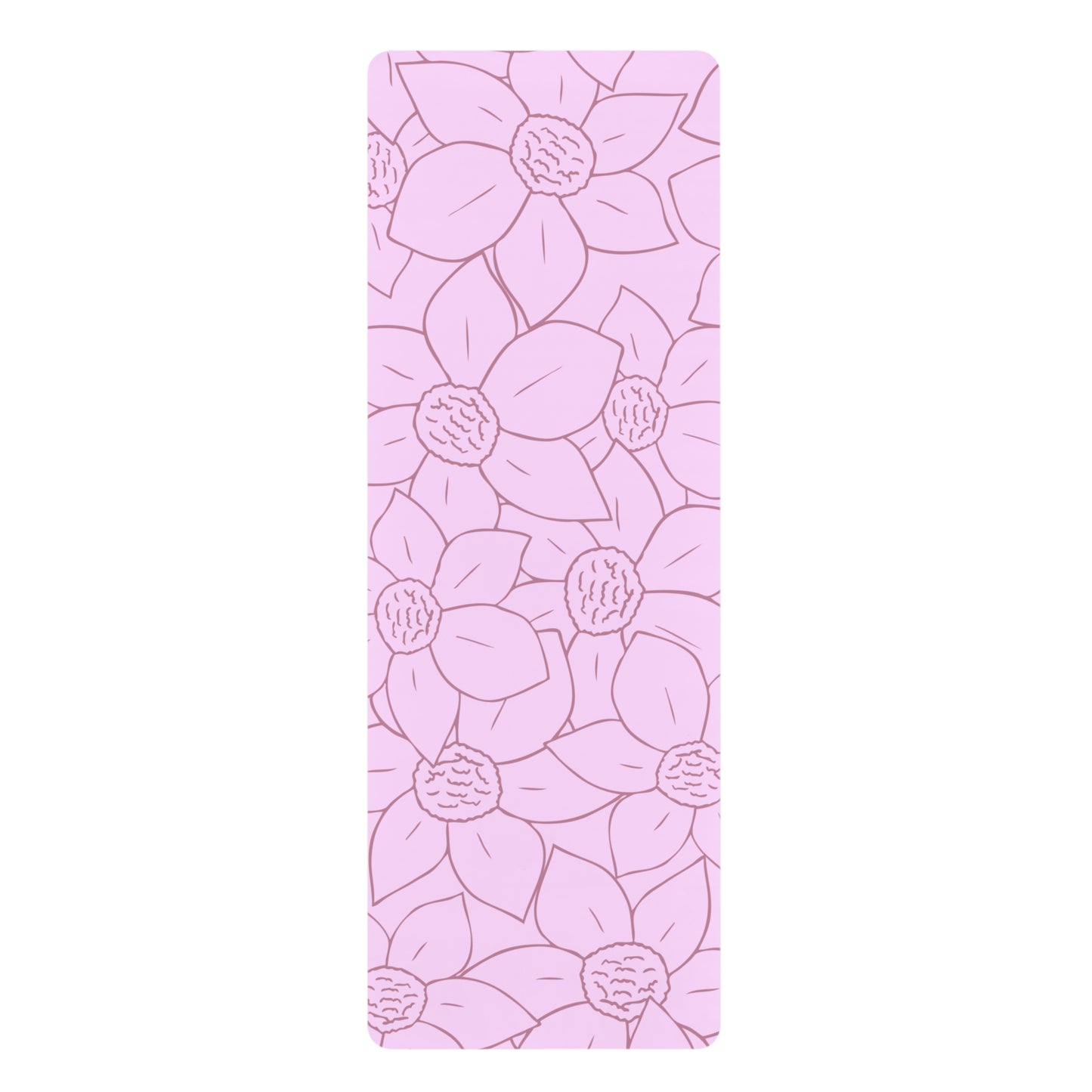 PINK FLORAL RUBBER YOGA MAT