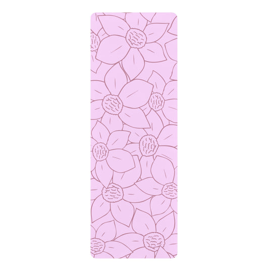 PINK FLORAL RUBBER YOGA MAT