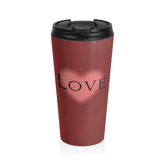 CHERRY RED LOVE STAINLESS STEEL TRAVEL MUG