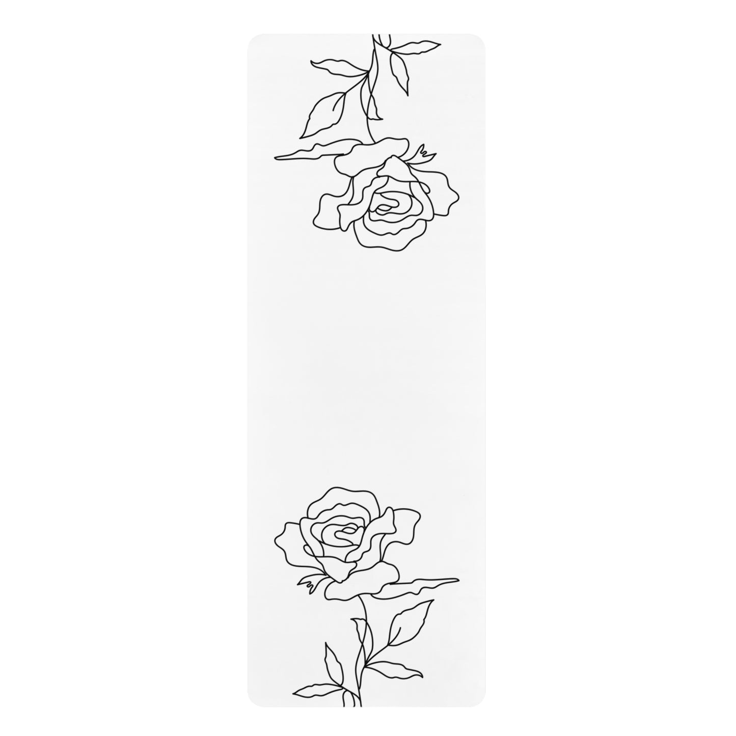 WHITE RUBBER YOGA MAT WITH ROSES