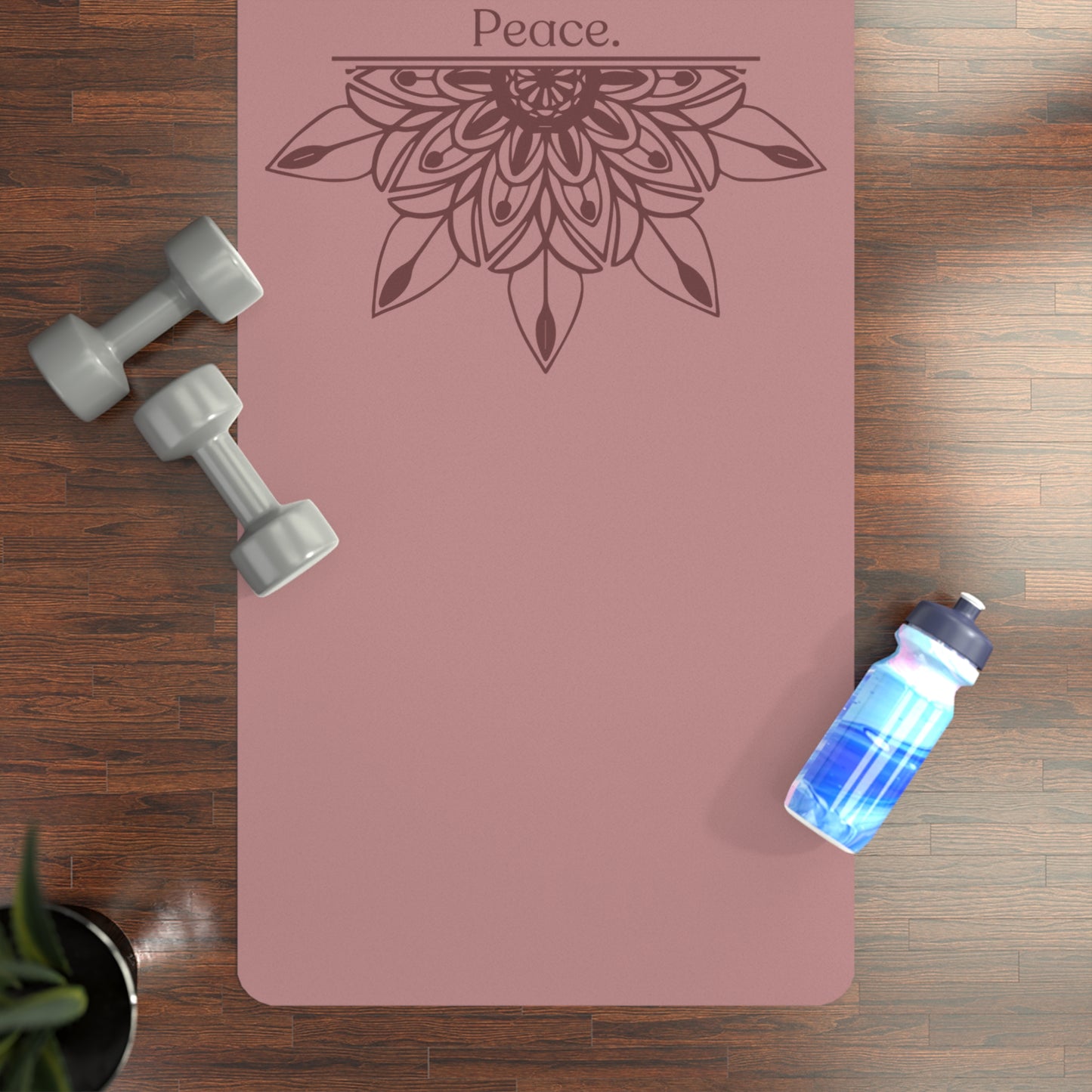 RED PEACE RUBBER YOGA MAT