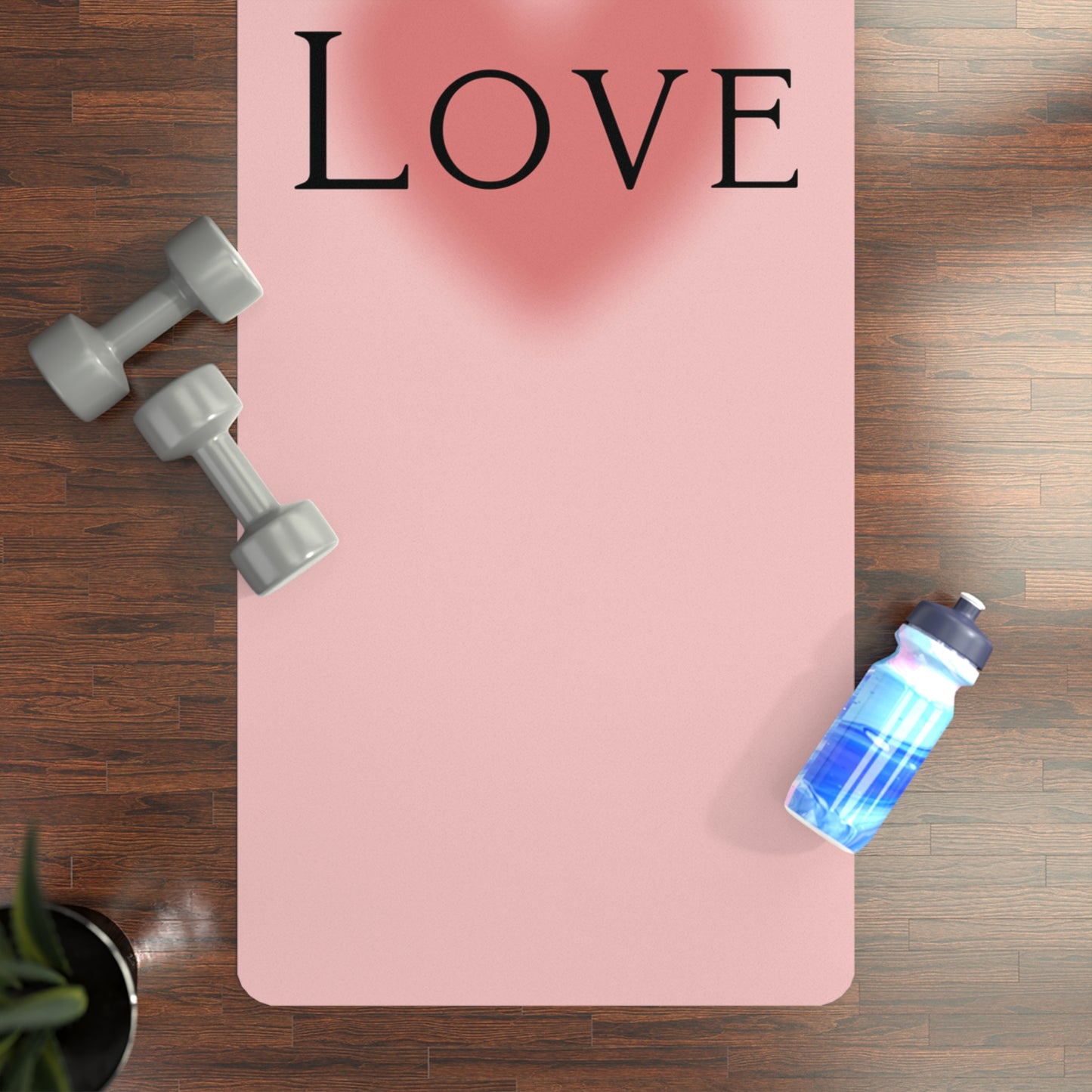 LIGHT PINK LOVE RUBBER YOGA MAT