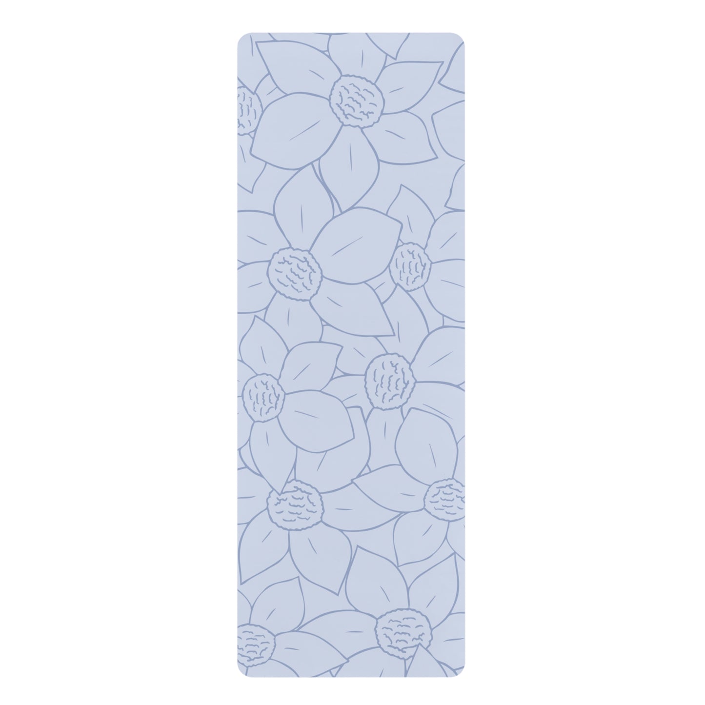 BLUE FLORAL RUBBER YOGA MAT