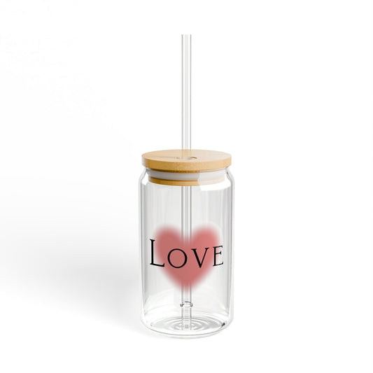 LOVE HEART SIPPER GLASS, 16oz