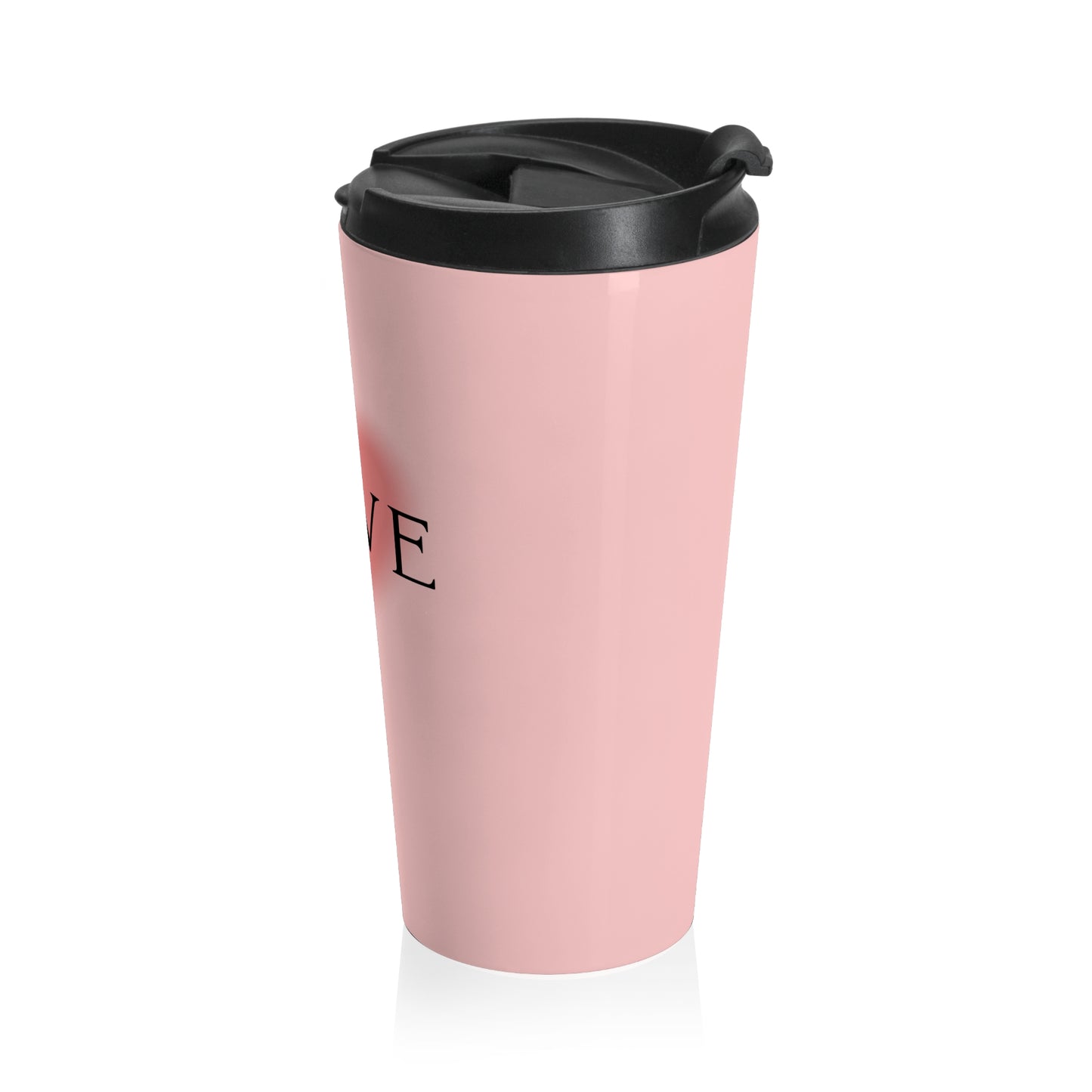 LIGHT PINK LOVE STAINLESS STEEL TRAVEL MUG