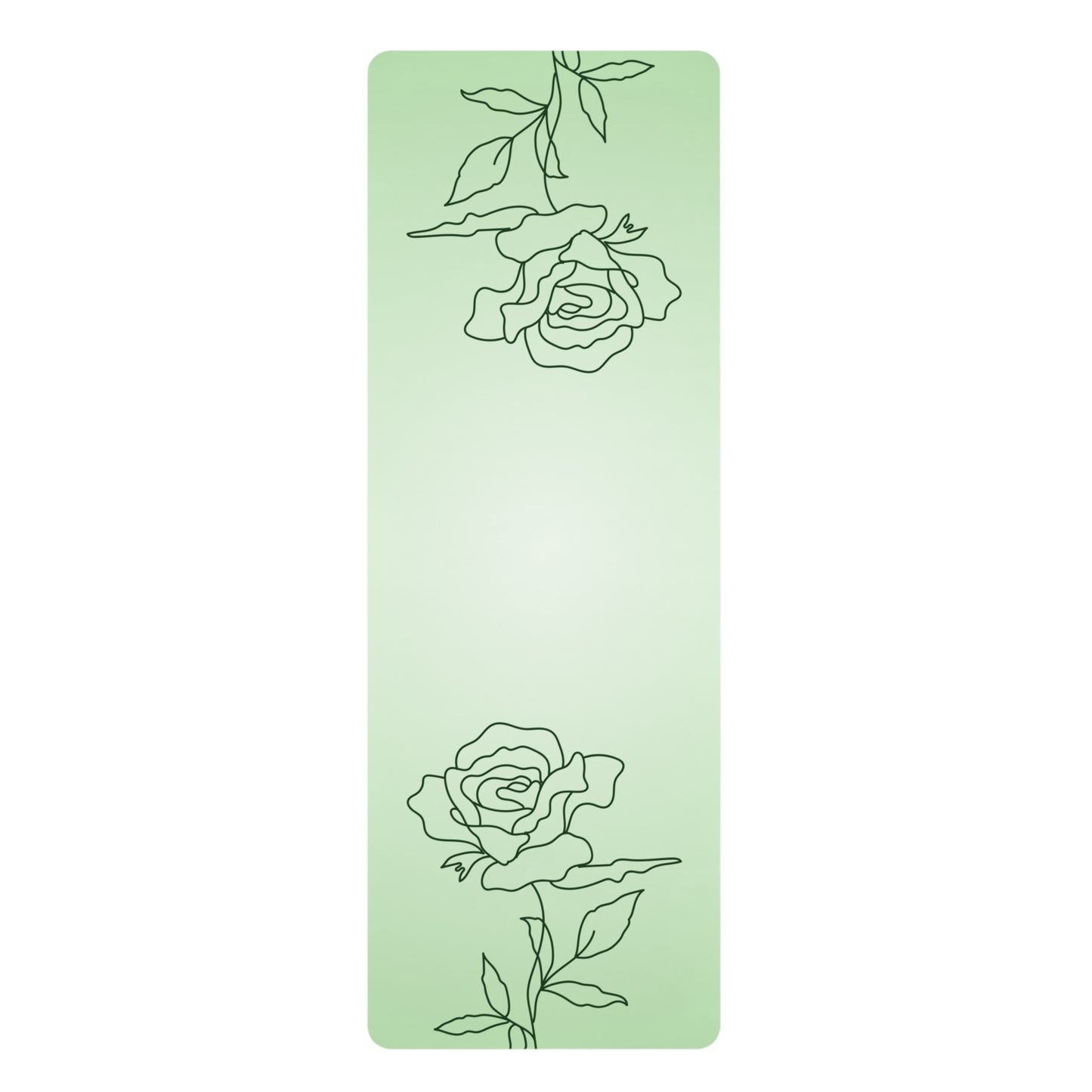 GREEN RUBBER YOGA MAT WITH ROSES