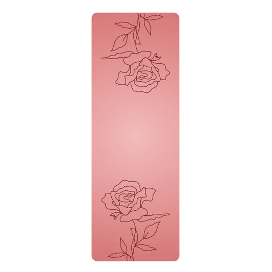 RED RUBBER YOGA MAT WITH ROSES