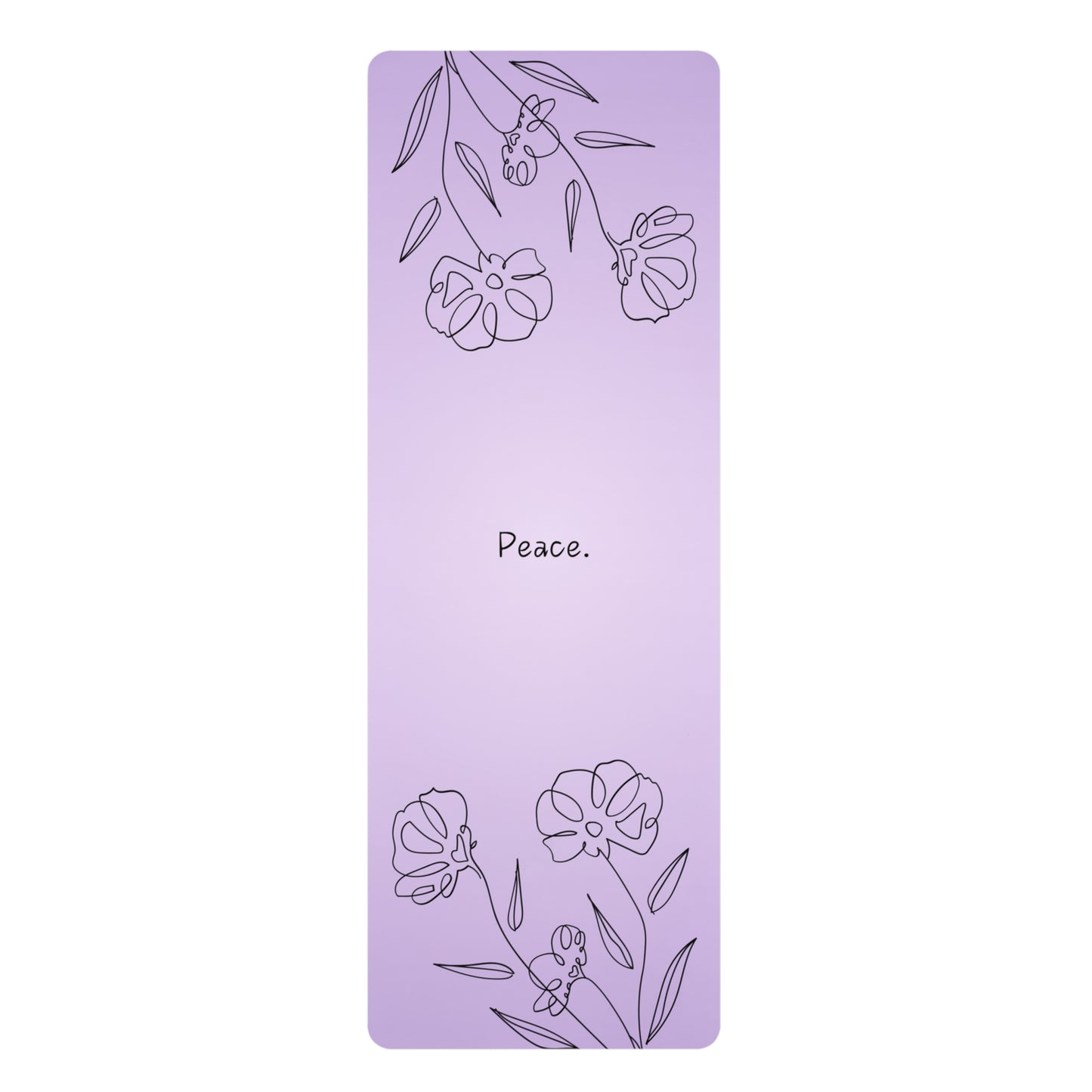 PURPLE FLOWERS & PEACE RUBBER YOGA MAT