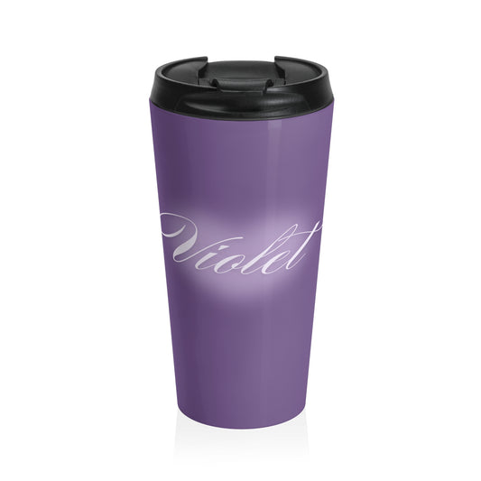 DARK VIOLET STAINLESS STEEL TRAVEL MUG