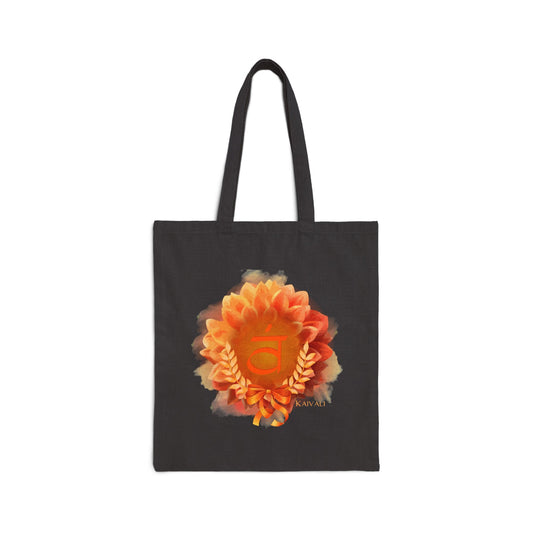 SACRAL CHAKRA BLACK CANVAS TOTE BAG