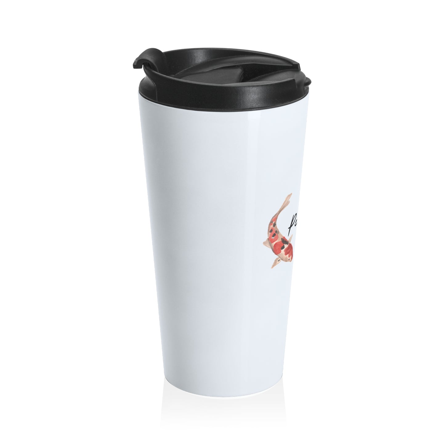 PEACE & KOI FISH STAINLESS STEEL TRAVEL MUG