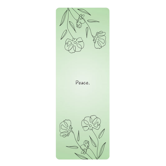 GREEN FLOWERS & PEACE RUBBER YOGA MAT