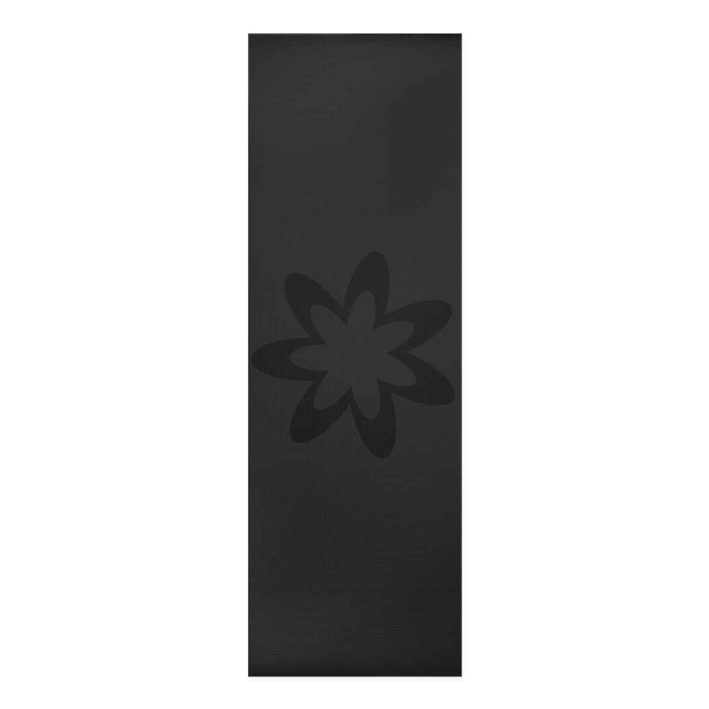 BLACK SIMPLE FLOWER FOAM YOGA MAT