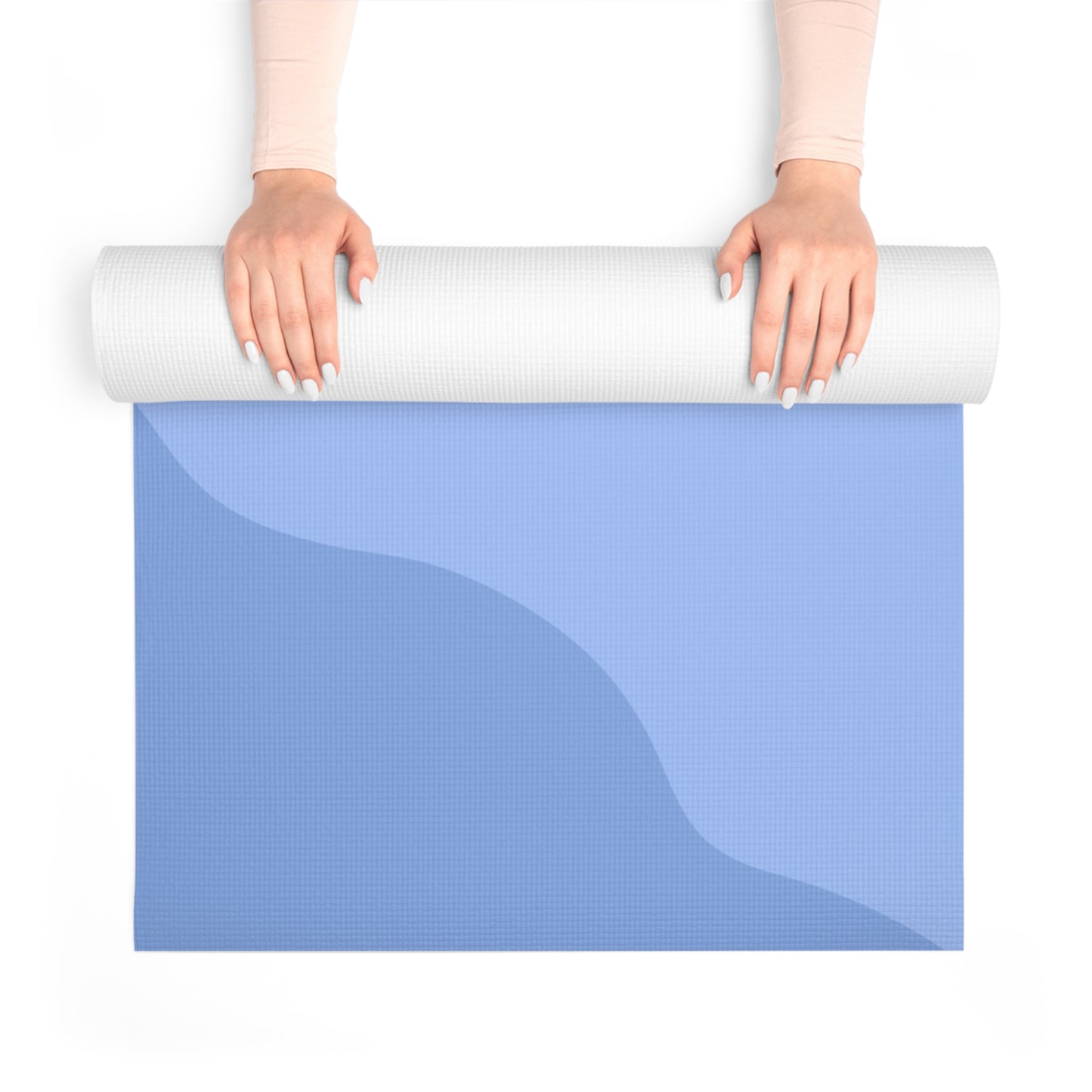 BLUE WAVY FOAM YOGA MAT