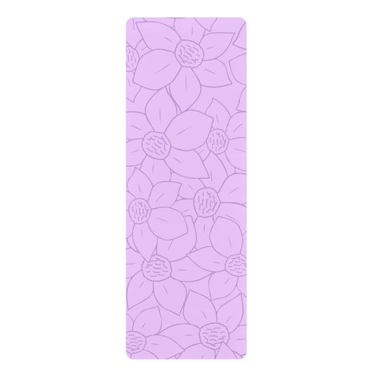 LIGHT PURPLE FLORAL RUBBER YOGA MAT