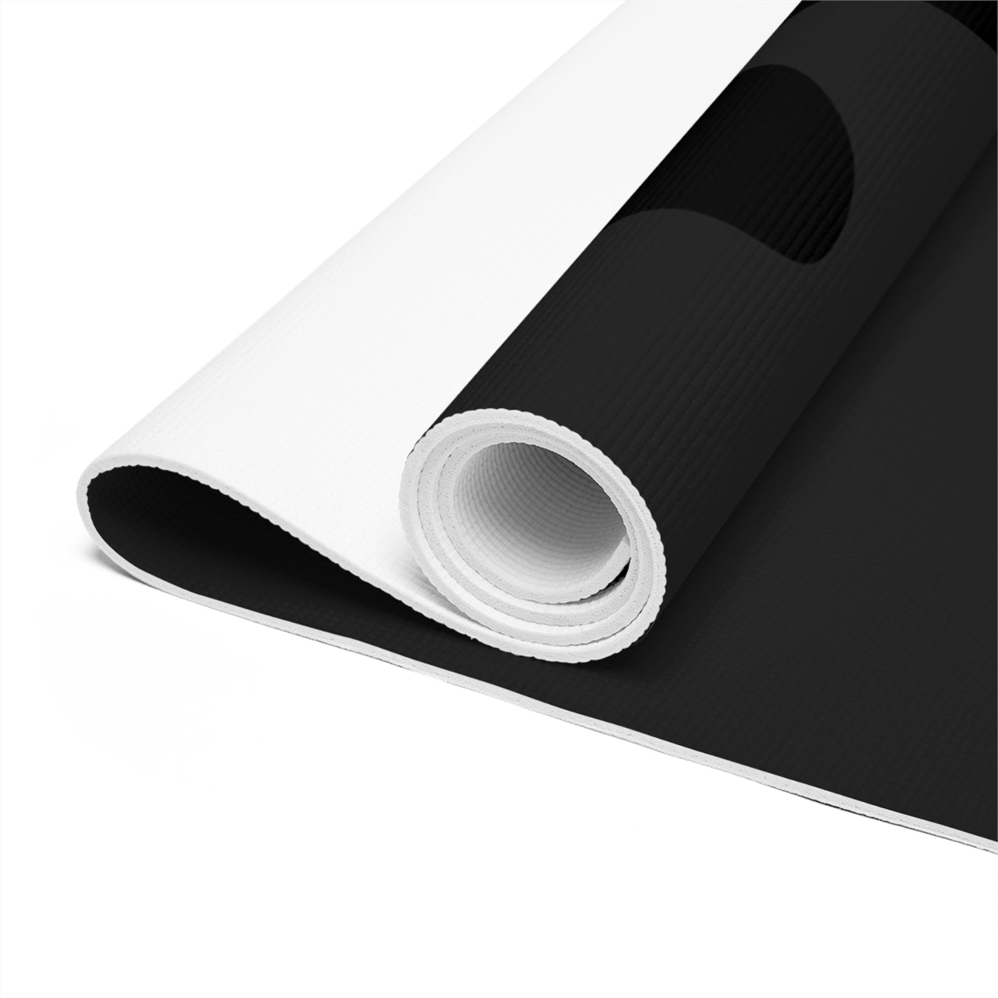 BLACK SIMPLE FLOWER FOAM YOGA MAT