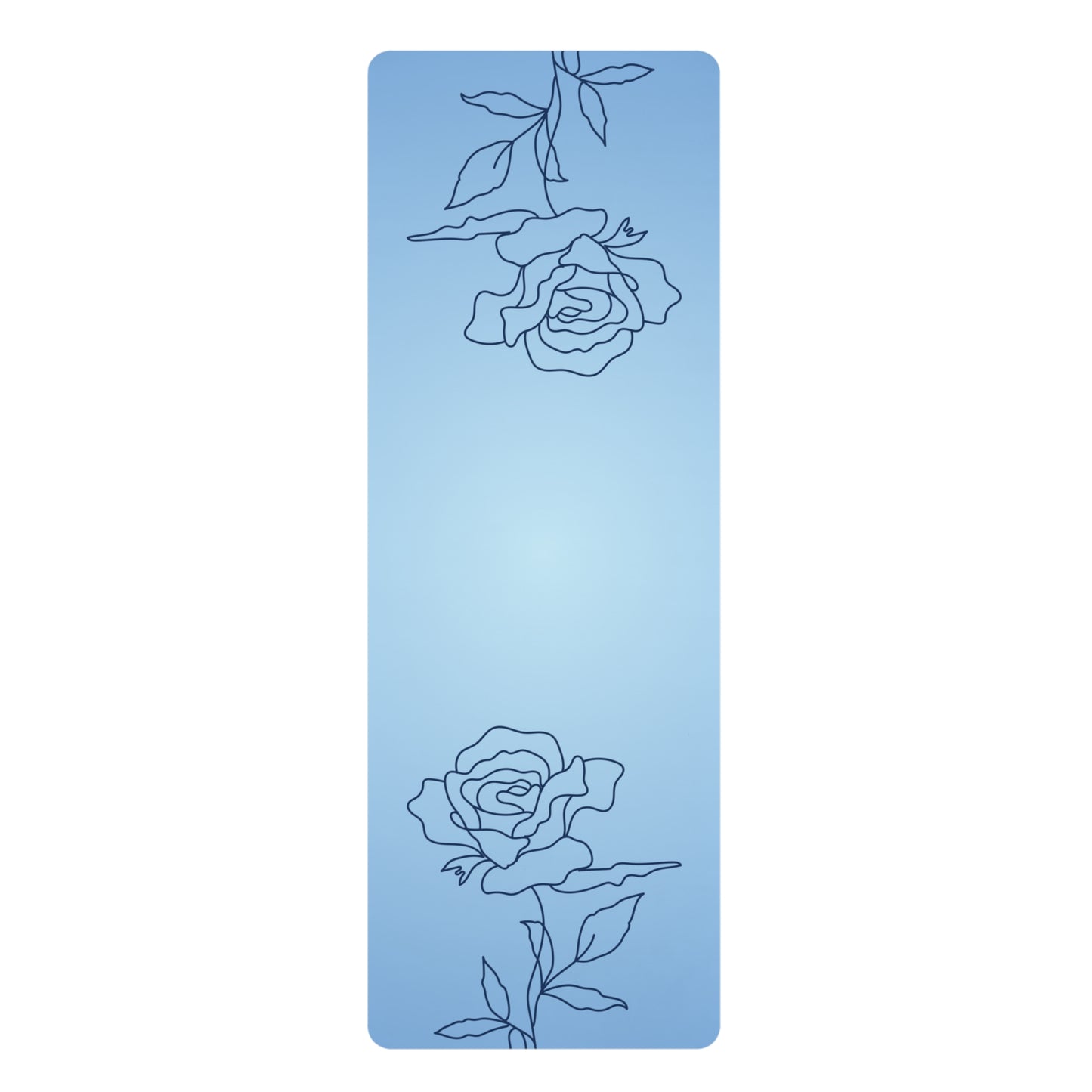 BLUE RUBBER YOGA MAT WITH ROSES