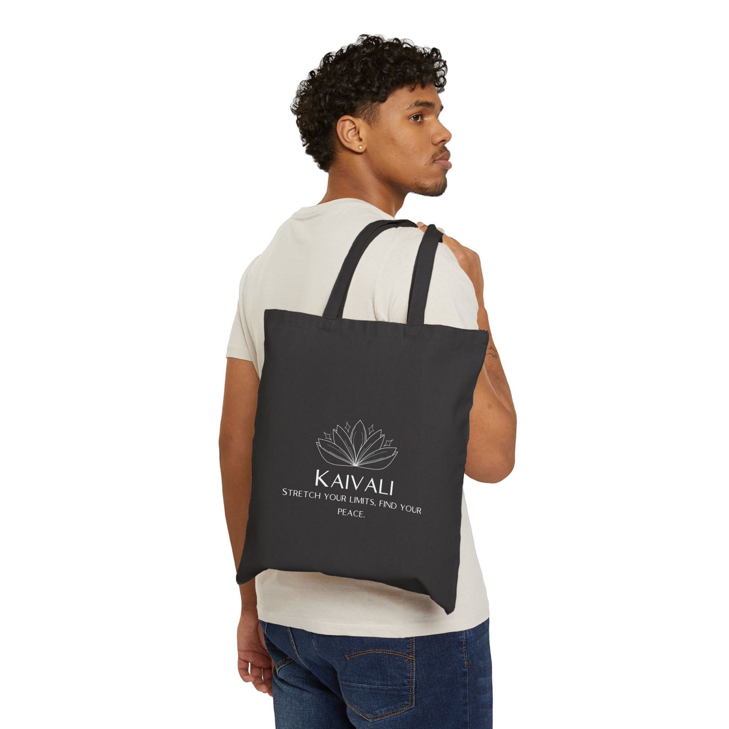 KAIVALI BLACK CANVAS TOTE BAG