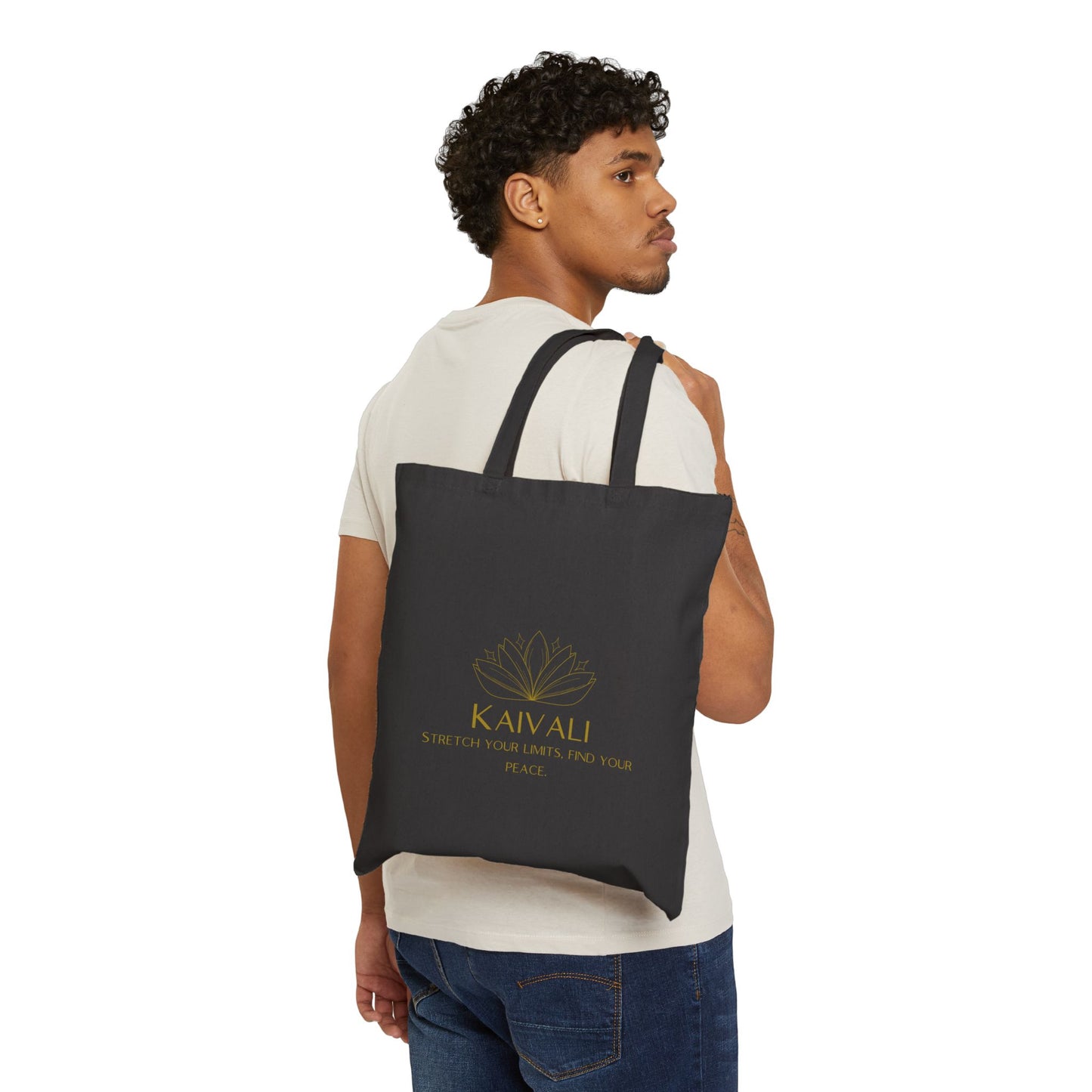 KAIVALI BLACK CANVAS TOTE BAG