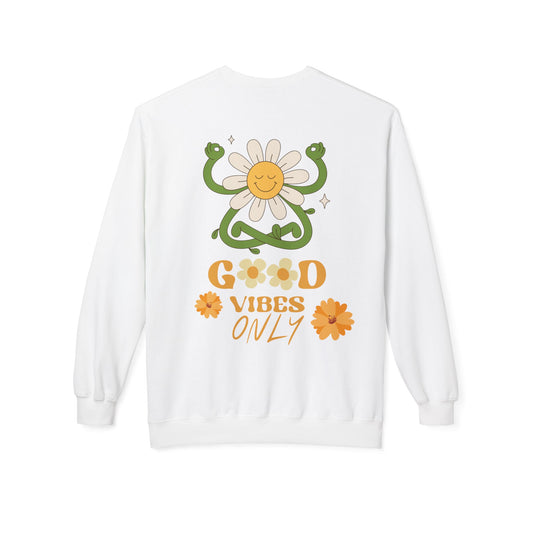 GOOD VIBES ONLY UNISEX M,IDWEIGHT SOFTSTYLE FLEECE CREWNECK SWEATSHIRT